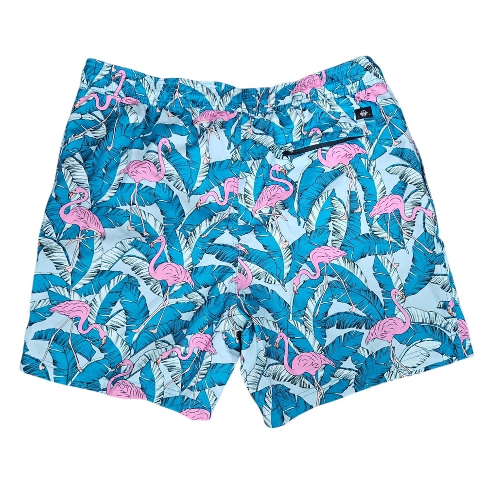 Dockers Mens XL Flamingo Tropical Print‎ Swim Trunks Mesh Lined XL Beach Pool